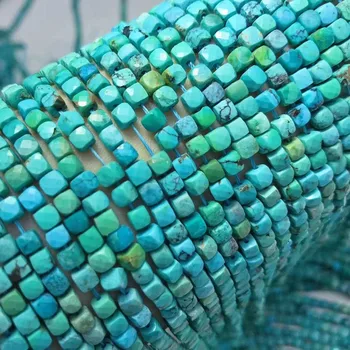 Natūralių akmenų Kinija turqupise vertus supjaustyti kvadratiniai karoliukai bijoux perle žavesio akmuo 