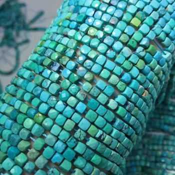 Natūralių akmenų Kinija turqupise vertus supjaustyti kvadratiniai karoliukai bijoux perle žavesio akmuo 