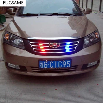 FUGSAME Policijos Stiliaus Automobilio 12V 18LED Raudona/Mėlyna Stroboskopinio apšvietimo 3-Mode Controller Raudona Mėlyna Žalia Balta Gintaro Geltona