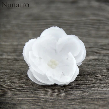 500pcs Pigūs 5cm Baltos Dirbtinio Šilko Rožė Gėlių Galvos Dėl Vestuvių Namo Šalis Dekoro 