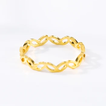 Sujungti Tuščiaviduriai lapų Aukso Žiedas Moterims Vestuvių Juostoje Vintage Papuošalai Bijoux Femme Vyrų Žiedai