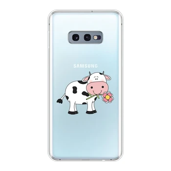 Karvė, Avis Gyvūnų Ožkos Galinį Dangtelį Samsung Galaxy S10 S10E Plius 5G Minkštas Silikoninis Telefono dėklas Samsung Galaxy Note 10 Pro