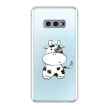 Karvė, Avis Gyvūnų Ožkos Galinį Dangtelį Samsung Galaxy S10 S10E Plius 5G Minkštas Silikoninis Telefono dėklas Samsung Galaxy Note 10 Pro