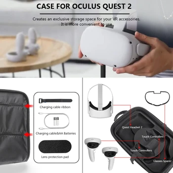 Sunku Balansinė Dangtelio Apsauginis Dėklas Dėžutė Atveju Krepšys -Oculus Quest 2 VR Stiklo MOLB