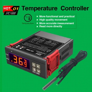 STC-1000 LED Skaitmeninis Termostatas, už Inkubatoriaus Temperatūros Reguliatorius Thermoregulator Relay Šildymo Aušinimo 110-220V