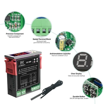 STC-1000 LED Skaitmeninis Termostatas, už Inkubatoriaus Temperatūros Reguliatorius Thermoregulator Relay Šildymo Aušinimo 110-220V