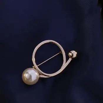 Paprastos Konstrukcijos Metalo Meilė Širdies Geometrinis Sagė Pin Pearl Aksesuaras Moterims Drabužių Mados Juvelyrika