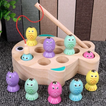 Vaikų Žvejybos Žaislas Medinis Magnetine meškere Tėvų-vaikų Lauko Interaktyvus Įdomus Žvejybos Žaidimas Baby Comfort Žaislas 46