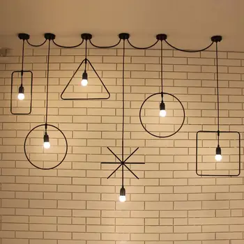 (EICEO) Šiaurės Vėjo Kūrybos Šviesą Kaustytomis Geležies Šviestuvo Geometrinis Menas Restoranas Droplight Kabo Pakabukas Lempa, LED