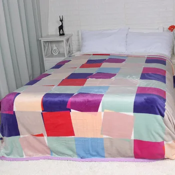 POLYSTER storio kokybės didelio dydžio, flanelė spalvinga meno aikštėje pliušinis lova skleisti plokšti lova lapas ANTKLODĖ 3size