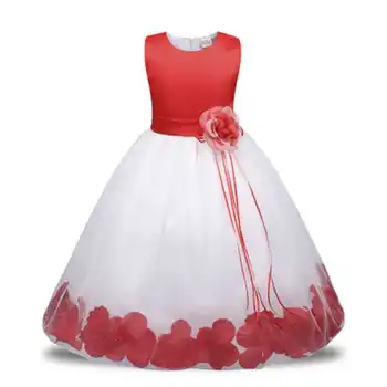 Nauja suknelė su gėlių modelio mergaitėms vestuvių Baby 1-10years Suknelė gimtadienio Vaikų mergaičių grupė
