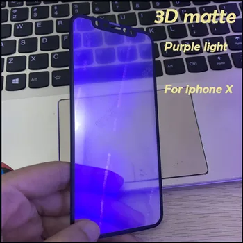 3D minkšti krašto violetinė & aišku, šviesos Filmas Pilnas draudimas Screen Protector, iPhone X Grūdintas Stiklas 