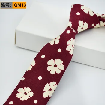 Aukštos Kokybės Naujausias Spausdinti Medvilnės ir Lino Ryšius Vyrų Mados Klasikinis Mans necktie Vestuvių 6cm Plotis Slim Jaunikis kaklaraištis