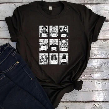 Draugai Helovinas Marškinėliai Moterims Grafinis Tee Siaubo Kalėjimo Marškinėlius 2020 Siaubo Būrys Viršūnes Spausdinti Vyriški Drabužiai Plius Dydis Priklauso