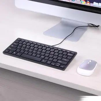 Super Slim USB Mini Multimedijos Laidinė Klaviatūra 78 Klavišai Vandeniui Klaviatūrą 