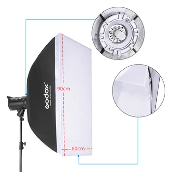 Godox DE300 - D 300WS Foto Studija Rinkinys Strobe Flash Šviesos, Fotografijos žibintai Rinkinį su Stovu Softbox + Skėtis + Flash Trigger