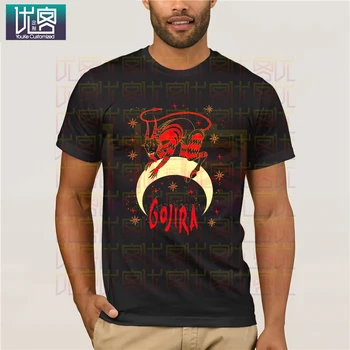 Gojira Velnias Mėnulis T-Shirt juoda Drabužių Populiarus T-Shirt Crewneck Medvilnės Tees Nuostabi Trumpas Rankovės Unikalių Senovinių Įgulos Kaklo