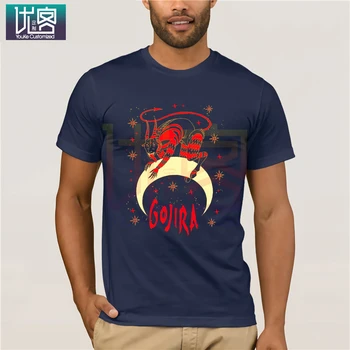 Gojira Velnias Mėnulis T-Shirt juoda Drabužių Populiarus T-Shirt Crewneck Medvilnės Tees Nuostabi Trumpas Rankovės Unikalių Senovinių Įgulos Kaklo