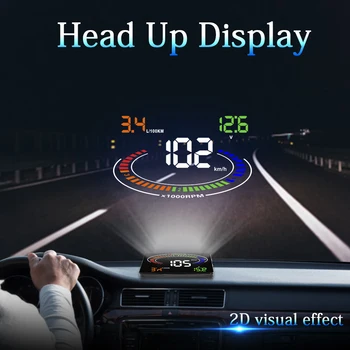 E300 Automobilių HUD Head-Up Display Automobilių OBD2 Skaitmeninis Automobilių Spidometro Greičio Projektorius Įspėjimo Automobilį Auto HUD OBD 2 Ekrano apsauginės Signalizacijos Sistema