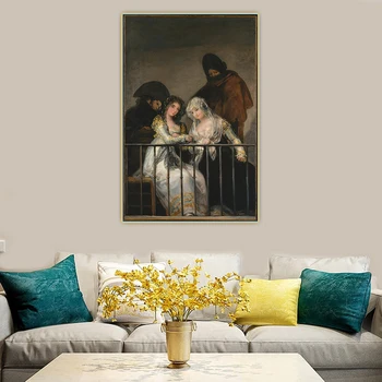 Citon Francisco Goya《Majas ant Balkono》Drobė Meno Aliejaus Tapybos Kūrinys Plakato Nuotrauką Sienos Fone Dekoro Namų Puošybai