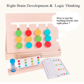 Vaikai Keturių spalvų Medinė Dėlionė Dėlionės Logika Galvoti Mokymo Žaislas Rūšiavimo Apšviesti Žaidimas Žaislas Švietimo Žaislai Vaikams