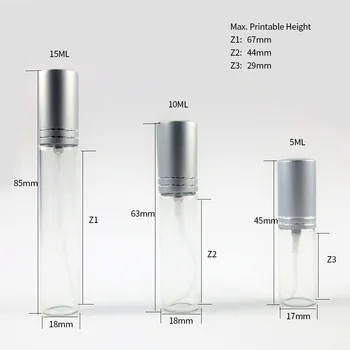 300PCS 5ml 10ml 15ml nešiojamas mini kelionės stiklo kvepalų buteliuko purkštukai kvepalų buteliuko purškimo butelis, spalvotų aliuminio dangtelis