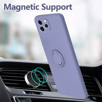 Ultra-Plonas Silikono Magnetinis Laikiklis Telefono dėklas Skirtas iPhone 12 Pro Max 12 Mini Pro 11 XS Max XR X Stovas Piršto Žiedo Laikiklio Dangtelį