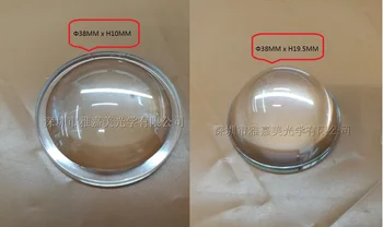 5vnt Butas-išgaubto Objektyvo Žibinto Stiklas, kurių Skersmuo 38MM ir Aukštis 19,5 MM ir 10 MM Optinis LED Objektyvas