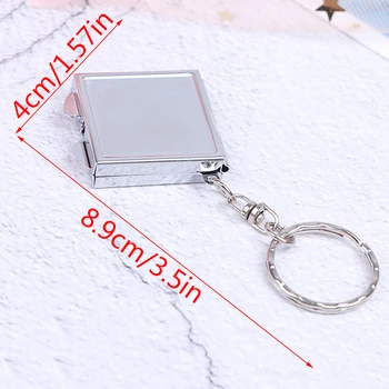 1PCS Nešiojamas Mini Lankstymo Veidrodėliai Kompaktiškas Kišenėje Kosmetikos Veidrodį Asmeninę Raktų Žiedas Keychain