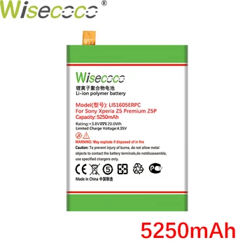 Wisecoco 5250mAh LIS1605ERPC Baterija SONY Xperia Z5 Premium Z5P Dual E6853 E6883 mobiliųjų Telefonų Naujausias Gamybos+Sekimo Numerį