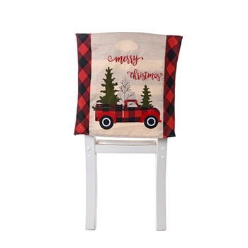 Namų Tekstilės Kūrybinių Produktų Raudona Juoda Grotelės, Automobilių Kalėdų Eglutė Kėdė Padengti Tinka Namų Puošybai Kėdės Apima