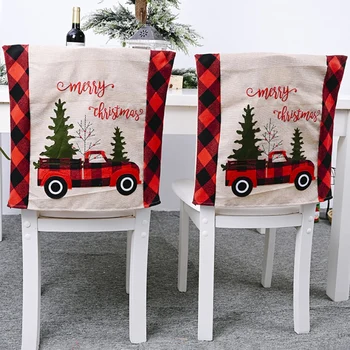 Namų Tekstilės Kūrybinių Produktų Raudona Juoda Grotelės, Automobilių Kalėdų Eglutė Kėdė Padengti Tinka Namų Puošybai Kėdės Apima