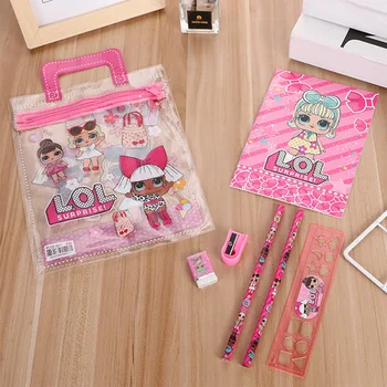 Raštinės reikmenys LOL lėlės staigmena nustatyti naujų kūrybinių nešiojamų PVC vaikų anime duomenys modelis, mokyklinės prekės, dovanos mergaitė