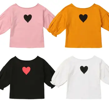 Rudens Drabužiai Vaikams, Vaikiška Baby Girl Širdies Spaudinių marškinėliai Drabužių Komplektus, Rinkinius