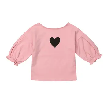 Rudens Drabužiai Vaikams, Vaikiška Baby Girl Širdies Spaudinių marškinėliai Drabužių Komplektus, Rinkinius