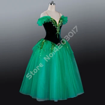 Suaugusiųjų Žalioji Fėja Profesionalių Baleto Tutus Vykdymo Etapą Romantiškas Tutu Mergaičių Šokio Kostiumai Baleto Drabužiai Moterims B1205