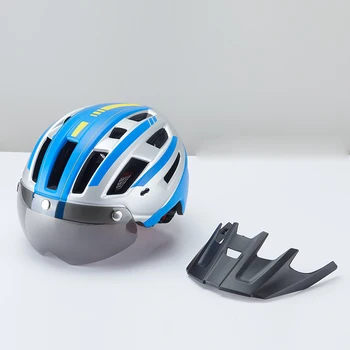Naujas didelis pastoge dviračių šalmas, kelių dviratį kalnų dviračių šalmas su akiniais dvejopo naudojimo jojimo šalmas vyrų integruota liejimo