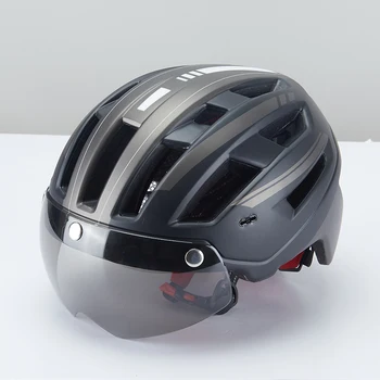 Naujas didelis pastoge dviračių šalmas, kelių dviratį kalnų dviračių šalmas su akiniais dvejopo naudojimo jojimo šalmas vyrų integruota liejimo