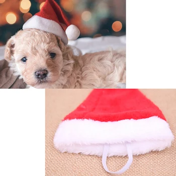 1 Gabalas Kalėdų Pet Santa Hat Mažas Šuniukas Katė, Šuo Kalėdų Atostogų Kostiumų Papuošalai