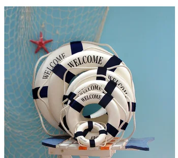 Viduržemio jūros lifebuoy plaukimo žiedas sienos dekoravimas ornamentais foto rekvizitai apdaila