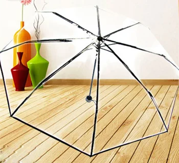 Skaidrus Skėtis Plastiko PVC POE saulėtą lietingą kūrybos skėtis tris sulankstomas skėtis