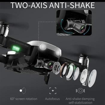 F8 GPS Drone Su 4K 1080P HD Kamera, Dviejų Ašių, Anti-Shake Savarankiškai Stabilizavimo Gimbal RC Drone WIFI FPV Sulankstomas Quadcopter Brushless
