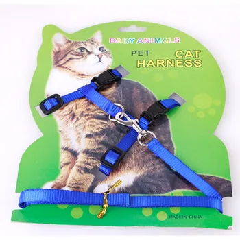 Karšto Pardavimui, 4 Spalvos Nailono Produktų Naminių Kačių Diržas Ir Diržo Reguliuojamas Pet Traukos Diržas Diržas Cat Kitten Apynasrio Apykaklės Katė