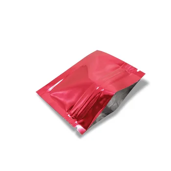 100VNT Raudonas Blizgus Paviršius Aliuminio Folija Zip-Lock Pakuotė Krepšiai Mėginio Maisto Miltelių Kvapas Įrodymų Saugyklos