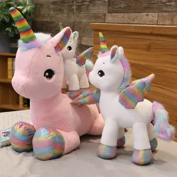 Karšto Huggable Mielas vienaragis svajonė vaivorykštė pliušinis žaislas aukštos kokybės rožinės spalvos arklys saldus mergina namų dekoro miega pagalvę dovanų vaikams