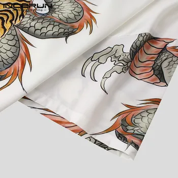 Vasaros Kinų Stiliaus Marškinėliai Vyrams Retro Trumpas Rankovės Atvartas Atsitiktinis Camisas Hombre Streetwear 2021 Vyrų Havajų Marškinėliai S-5XL INCERUN