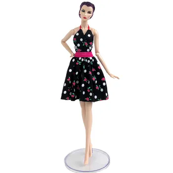 Juoda Polka Kaime Gėlių Suknelė Barbie Lėlės Komplektus Drabužių Šalis Suknelė Drabužius Barbie Lėlės Lėlių Priedai