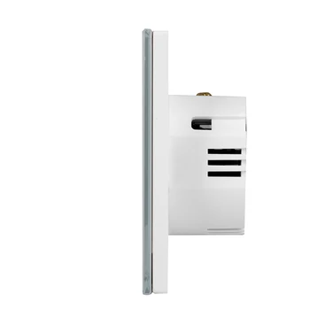 HAOQIYI Europos standartą jungiklis, šviesos jutiklinį jungiklį, šviesos jungiklis ir belaidžio radijo dažnių valdymo stiklo touch panel 3gang