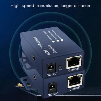60M HDMI Extender RJ45 1080P radijo stotelė su Vietinės Linijos Iš Retransliavimo Kabelinės per Ethernet Cat5E/6 Iki 60M(ES Kištukas)