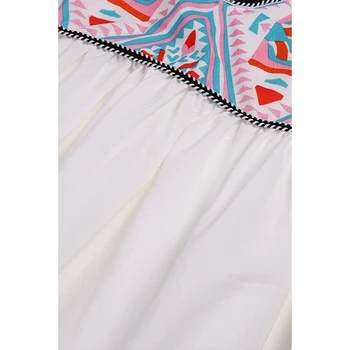 Balta Vasaros Paplūdimio Gėlių, be Rankovių su V Kaklo Mini Suknelė Vestido De Mujer Kobieta Sukienka Moteris Bodycon Suknelė Skraiste Femme XL